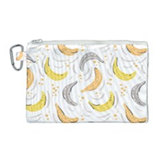 Seamless Stylish Pattern With Fresh Yellow Bananas Background Canvas Cosmetic Bag (large) by Wegoenart