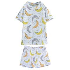 Seamless Stylish Pattern With Fresh Yellow Bananas Background Kids  Swim Tee And Shorts Set by Wegoenart