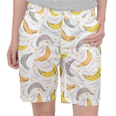 Seamless Stylish Pattern With Fresh Yellow Bananas Background Pocket Shorts by Wegoenart