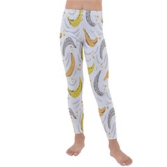 Seamless Stylish Pattern With Fresh Yellow Bananas Background Kids  Lightweight Velour Leggings by Wegoenart