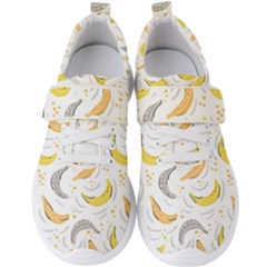 Seamless Stylish Pattern With Fresh Yellow Bananas Background Men s Velcro Strap Shoes by Wegoenart