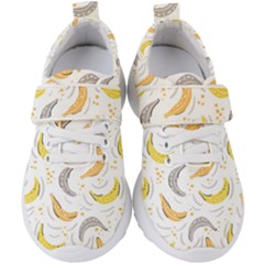 Seamless Stylish Pattern With Fresh Yellow Bananas Background Kids  Velcro Strap Shoes by Wegoenart