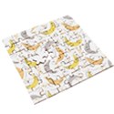 Seamless Stylish Pattern With Fresh Yellow Bananas Background Wooden Puzzle Square View3