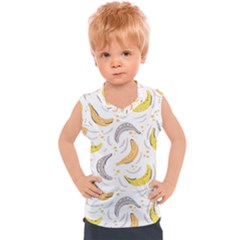 Seamless Stylish Pattern With Fresh Yellow Bananas Background Kids  Sport Tank Top