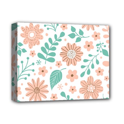 Pattern With Flowers Leaves Deluxe Canvas 14  X 11  (stretched) by Wegoenart