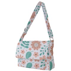 Pattern With Flowers Leaves Full Print Messenger Bag (s) by Wegoenart