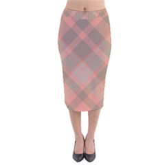 Tartan Scotland Seamless Plaid Pattern Vintage Check Color Square Geometric Texture Velvet Midi Pencil Skirt by Wegoenart