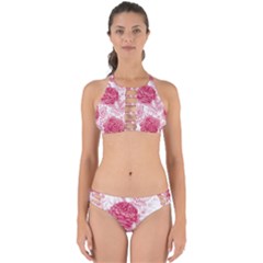 Flower Seamless Pattern With Roses Perfectly Cut Out Bikini Set by Wegoenart