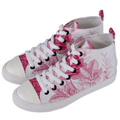 Flower Seamless Pattern With Roses Women s Mid-top Canvas Sneakers by Wegoenart