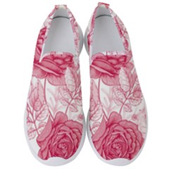 Flower Seamless Pattern With Roses Men s Slip On Sneakers by Wegoenart