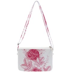 Flower Seamless Pattern With Roses Double Gusset Crossbody Bag by Wegoenart