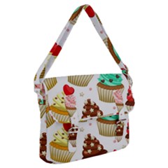 Seamless Pattern Yummy Colored Cupcakes Buckle Messenger Bag by Wegoenart