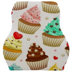 Seamless Pattern Yummy Colored Cupcakes Car Seat Velour Cushion  by Wegoenart