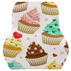 Seamless Pattern Yummy Colored Cupcakes Car Seat Back Cushion  by Wegoenart