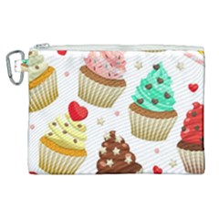 Seamless Pattern Yummy Colored Cupcakes Canvas Cosmetic Bag (xl) by Wegoenart