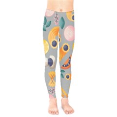 Italian Food Seamless Pattern Kids  Leggings by Wegoenart