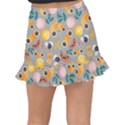 Italian Food Seamless Pattern Fishtail Mini Chiffon Skirt View2