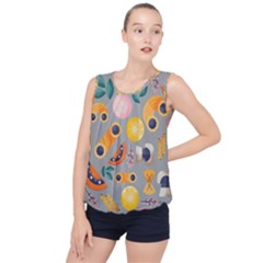 Italian Food Seamless Pattern Bubble Hem Chiffon Tank Top by Wegoenart