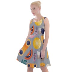 Italian Food Seamless Pattern Knee Length Skater Dress