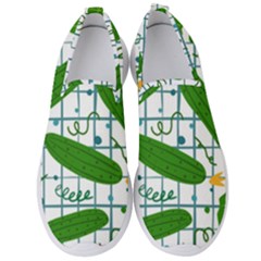 Seamless Pattern With Cucumber Men s Slip On Sneakers by Wegoenart