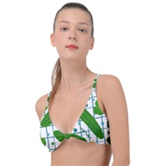 Seamless Pattern With Cucumber Knot Up Bikini Top