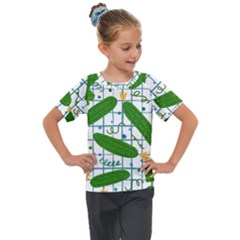 Seamless Pattern With Cucumber Kids  Mesh Piece Tee