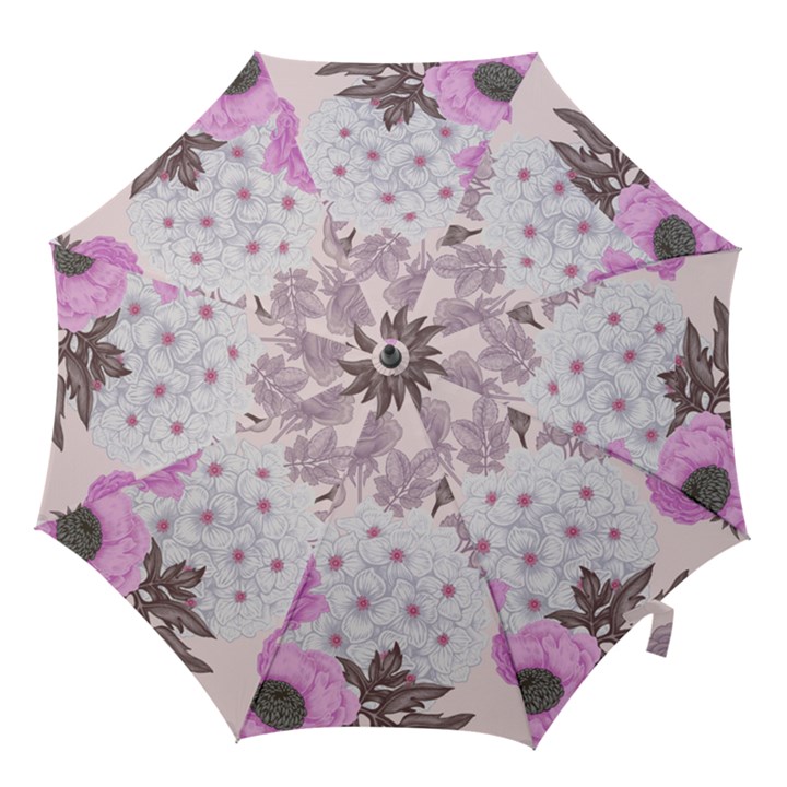 Seamless Pattern With Flowers Roses Peonies Hydrangeas Carnations Hook Handle Umbrellas (Small)