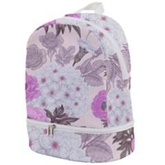 Seamless Pattern With Flowers Roses Peonies Hydrangeas Carnations Zip Bottom Backpack