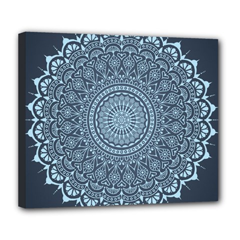 Luxury Mandala With Golden Arabesque Pattern Arabic Islamic East Style Deluxe Canvas 24  X 20  (stretched) by Wegoenart