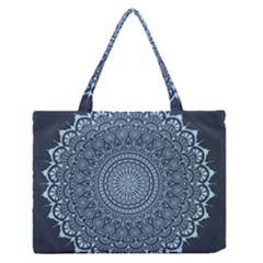 Luxury Mandala With Golden Arabesque Pattern Arabic Islamic East Style Zipper Medium Tote Bag by Wegoenart