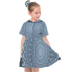 Luxury Mandala With Golden Arabesque Pattern Arabic Islamic East Style Kids  Sailor Dress by Wegoenart