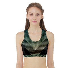 Abstract Colorful Geometric Lines Pattern Background Sports Bra With Border by Wegoenart