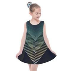 Abstract Colorful Geometric Lines Pattern Background Kids  Summer Dress by Wegoenart