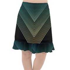 Abstract Colorful Geometric Lines Pattern Background Fishtail Chiffon Skirt by Wegoenart