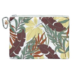 Botanical Seamless Tropical Pattern With Bright Red Green Plants Leaves Canvas Cosmetic Bag (xl) by Wegoenart