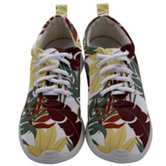 Botanical Seamless Tropical Pattern With Bright Red Green Plants Leaves Mens Athletic Shoes by Wegoenart