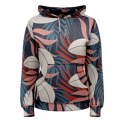 Fashionable Seamless Tropical Pattern With Bright Red Blue Flowers Women s Pullover Hoodie by Wegoenart