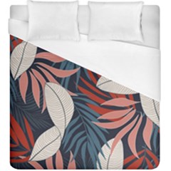 Fashionable Seamless Tropical Pattern With Bright Red Blue Flowers Duvet Cover (king Size) by Wegoenart