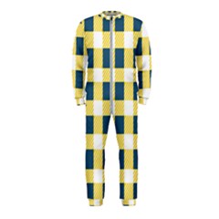 Diagonal Checkered Plaid Seamless Pattern Onepiece Jumpsuit (kids) by Wegoenart