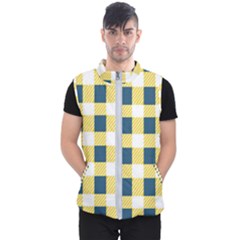 Diagonal Checkered Plaid Seamless Pattern Men s Puffer Vest