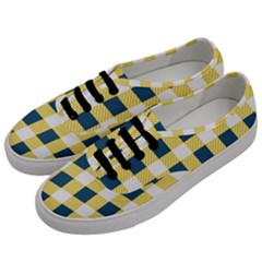 Diagonal Checkered Plaid Seamless Pattern Men s Classic Low Top Sneakers by Wegoenart