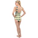 Diagonal Checkered Plaid Seamless Pattern Cross Front Low Back Swimsuit View2