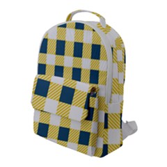 Diagonal Checkered Plaid Seamless Pattern Flap Pocket Backpack (large) by Wegoenart