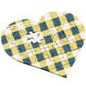 Diagonal Checkered Plaid Seamless Pattern Wooden Puzzle Heart View3