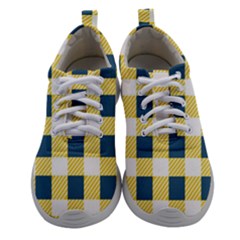 Diagonal Checkered Plaid Seamless Pattern Women Athletic Shoes