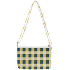 Diagonal Checkered Plaid Seamless Pattern Double Gusset Crossbody Bag