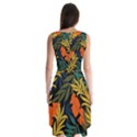 Fashionable Seamless Tropical Pattern With Bright Green Blue Plants Leaves Sleeveless Chiffon Dress   View2