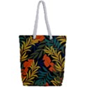 Fashionable Seamless Tropical Pattern With Bright Green Blue Plants Leaves Full Print Rope Handle Tote (Small) View2