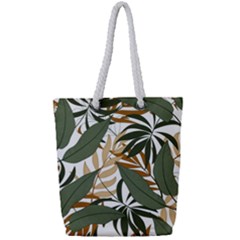 Botanical Seamless Tropical Pattern With Bright Green Yellow Plants Leaves Full Print Rope Handle Tote (small) by Wegoenart