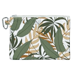 Botanical Seamless Tropical Pattern With Bright Green Yellow Plants Leaves Canvas Cosmetic Bag (xl) by Wegoenart